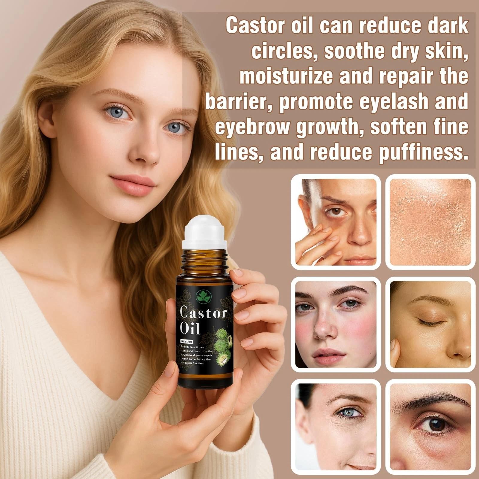 Organic Castor Oil Roll on – 100% Pure & Cold Pressed 1 Fl Oz (pack of 1)