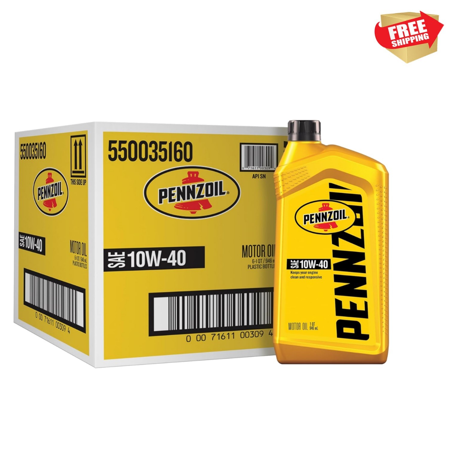 Motor Oil 10W-40 Motor Oil, 1 Quart 6 Pack