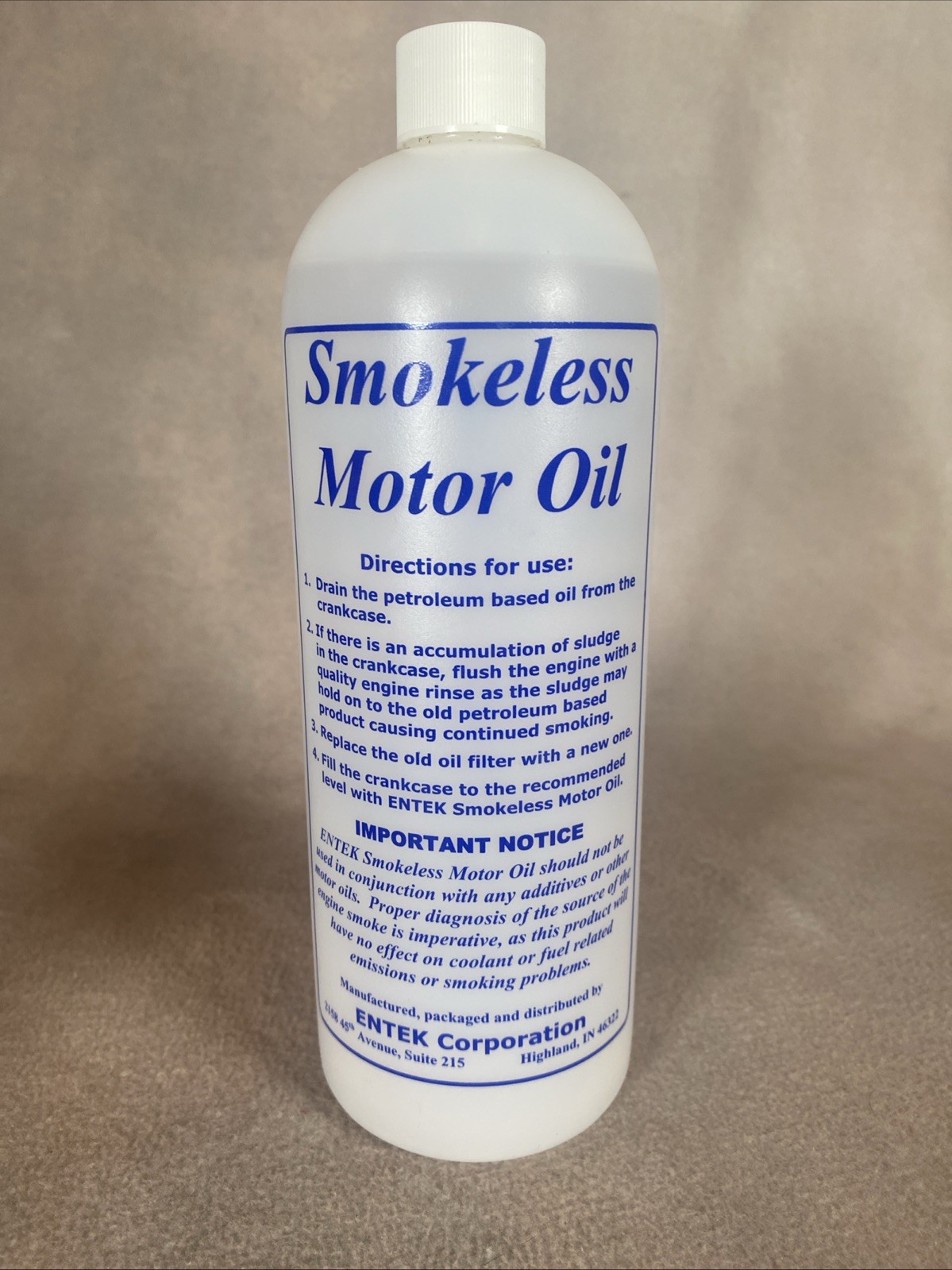 Entex Smokeless Motor Oil 32oz