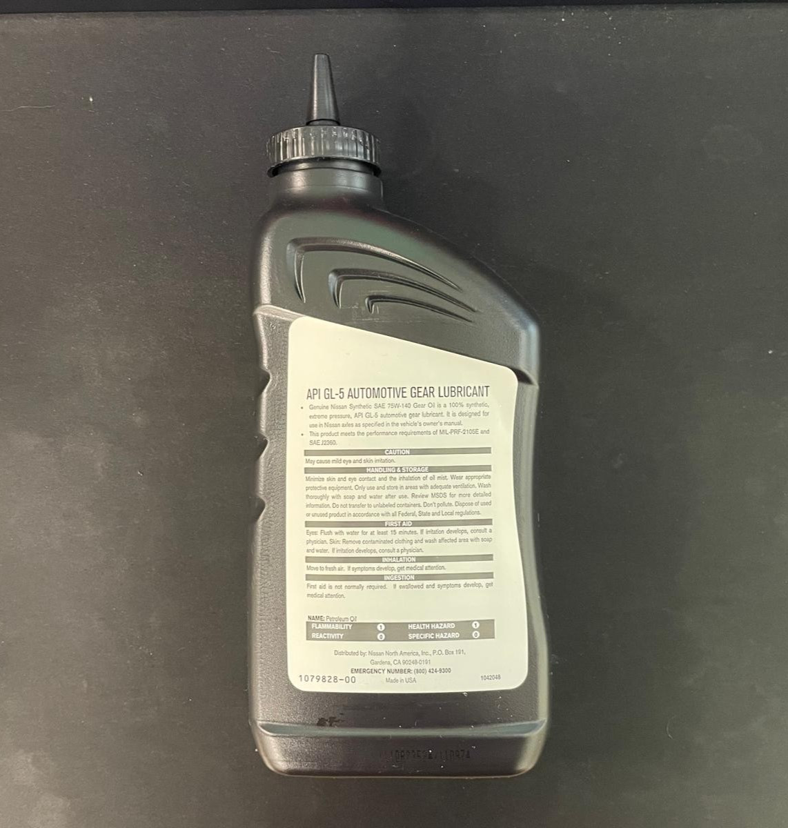 GENUINE OEM Nissan Synthetic Gear Oil SAE 75W140 Gear Oil 1-QT (999MP-DF100P)