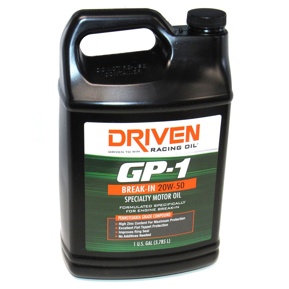 Driven Racing Oil 19556, GP-1 Break-In Oil, Conventional 20W-50, 1 Gallon
