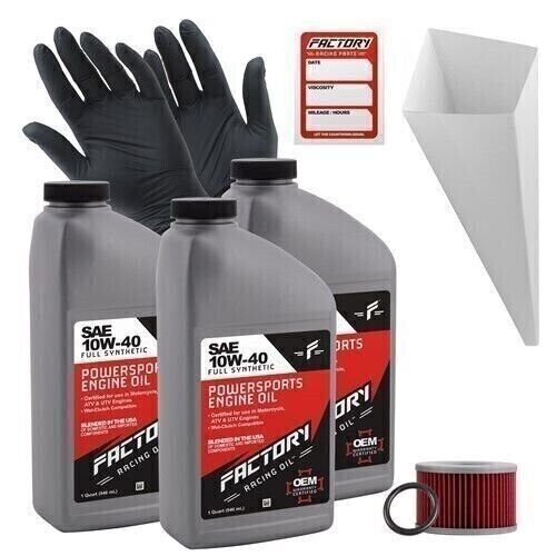 Factory Racing Parts 10W-40 3qt Oil Change Kit For Honda CM450A Custom 1982-1983