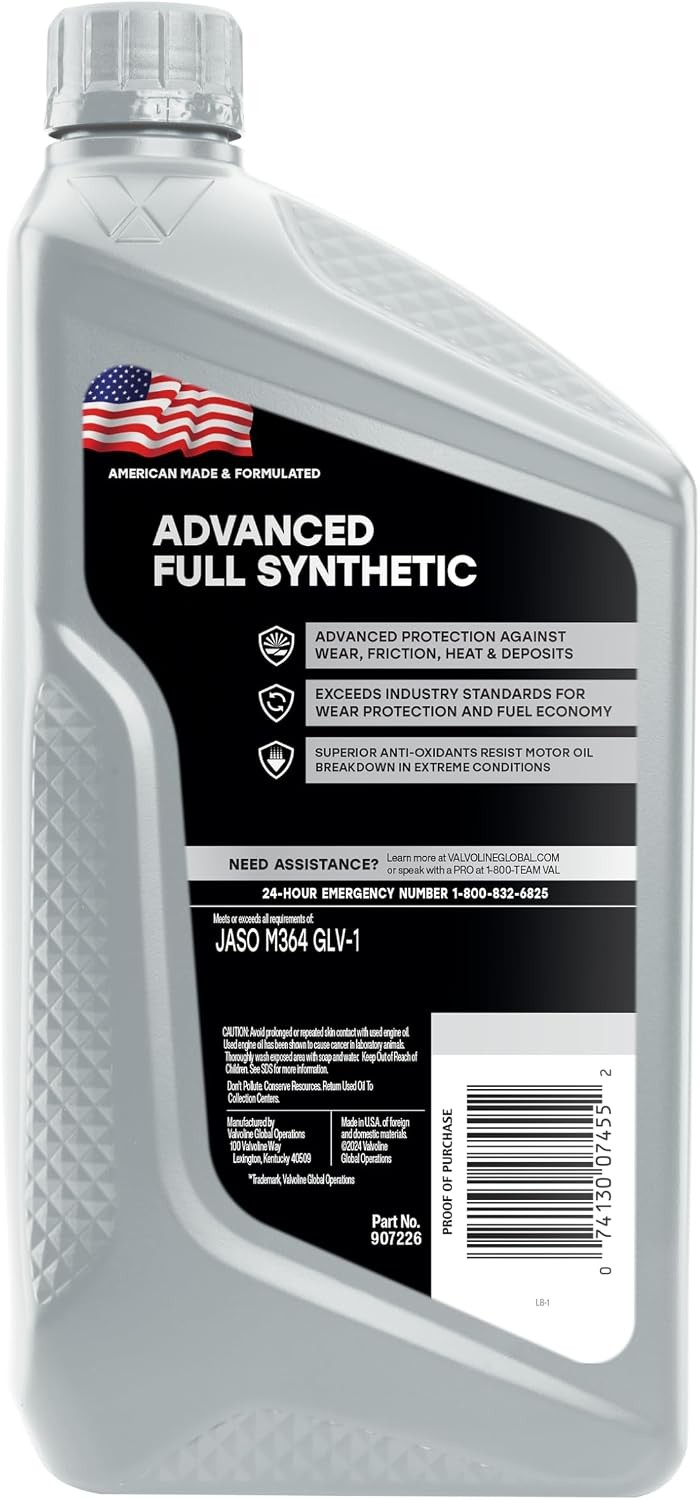 Advanced Protection 0W-8 Full Synthetic Motor Oil 1 Quart Pack of 6