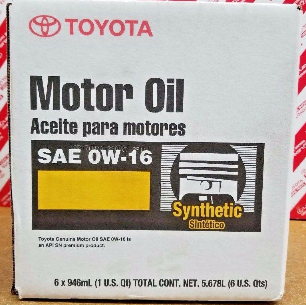 Genuine Toyota / Lexus 0w16 Motor Oil Qty 6 Quarts in a Case