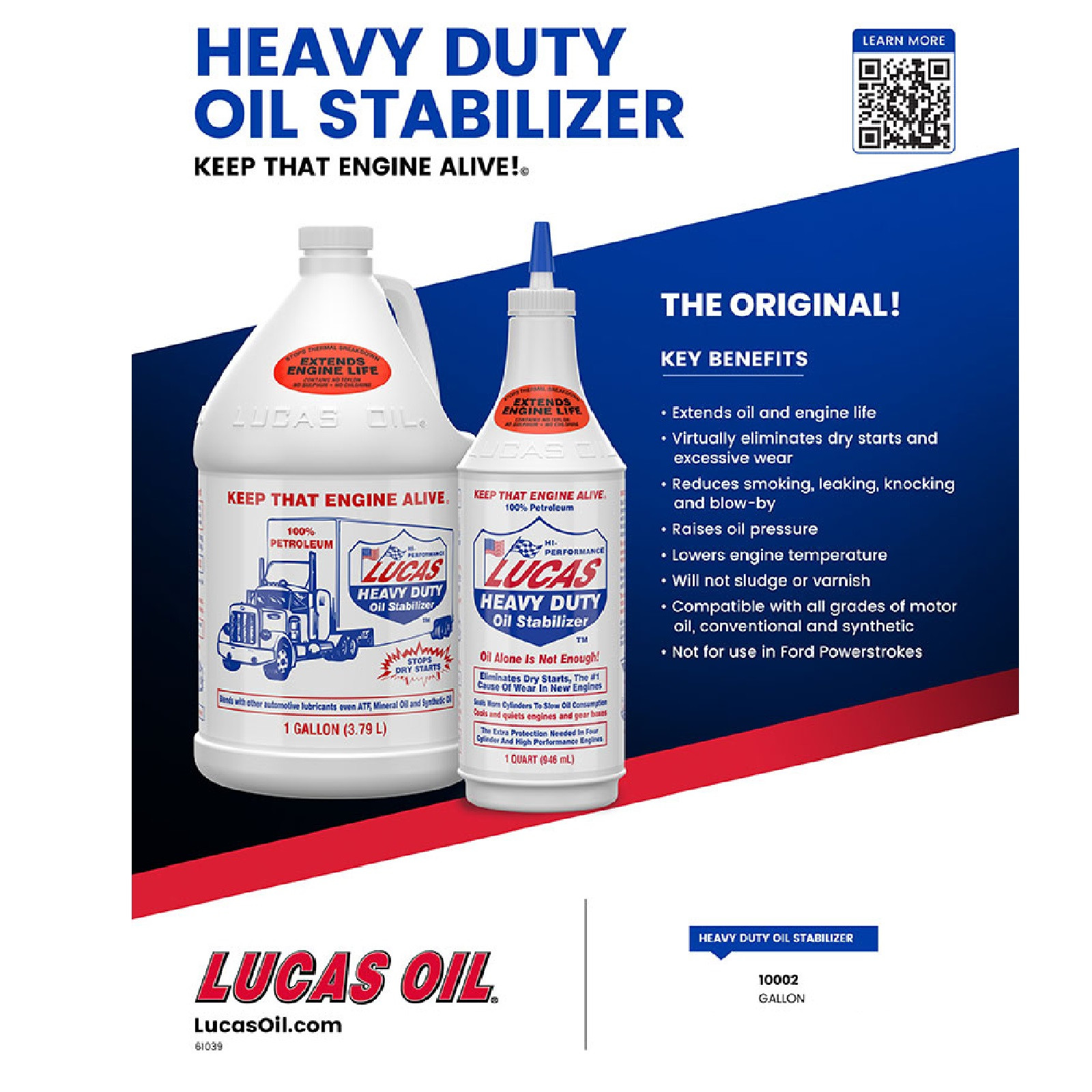 Lucas Oil 10002 Single Heavy Duty 1 Gallon Pure Petroleum Oil Stabilizer Bottle