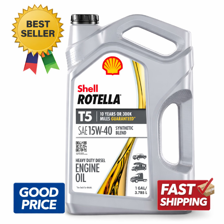 T5 Synthetic Blend 15W-40 Diesel Engine Oil, Heavy Duty Motor Oil 1 Gallon