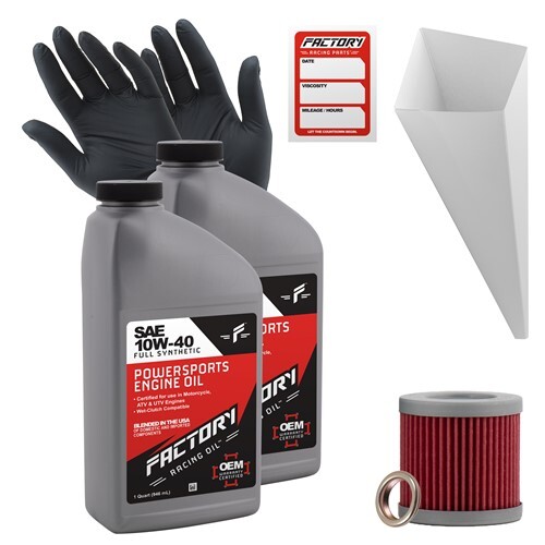 Factory Racing Parts 10W40 2 QT Oil Change Kit For Kawasaki KLX400R, KLX400SR