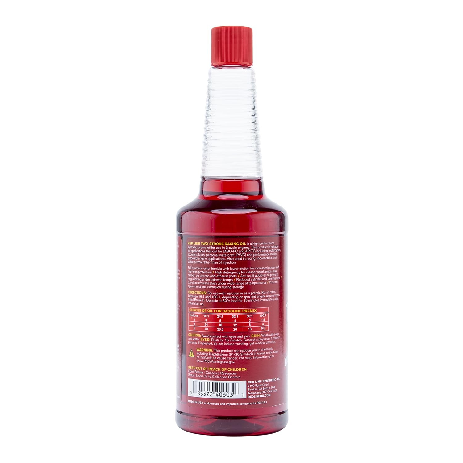 Red Line Two-Stroke Racing Oil – 16 oz.