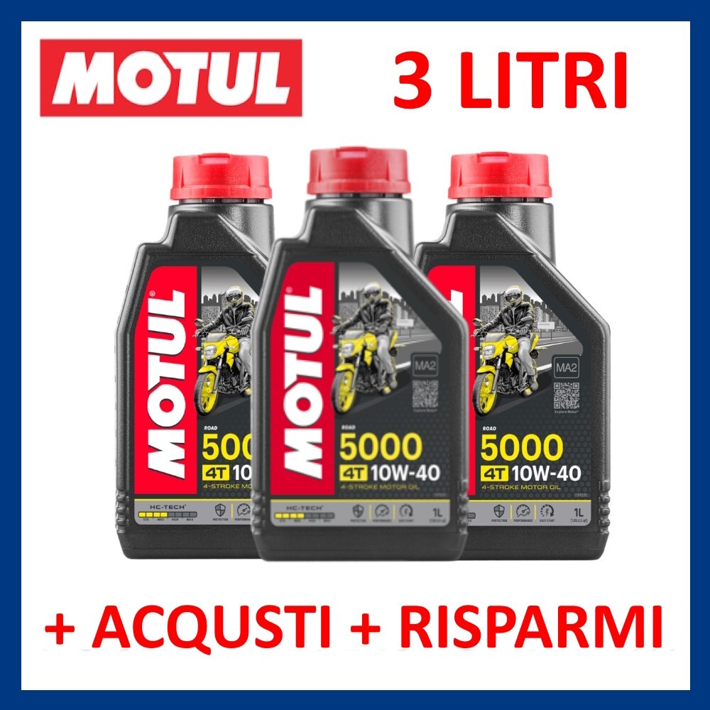Motul 5000 SAE 10w40 Semi-Synthetic 3 Liter Motorcycle Scooter Quad 4 Stroke Engine Oil
