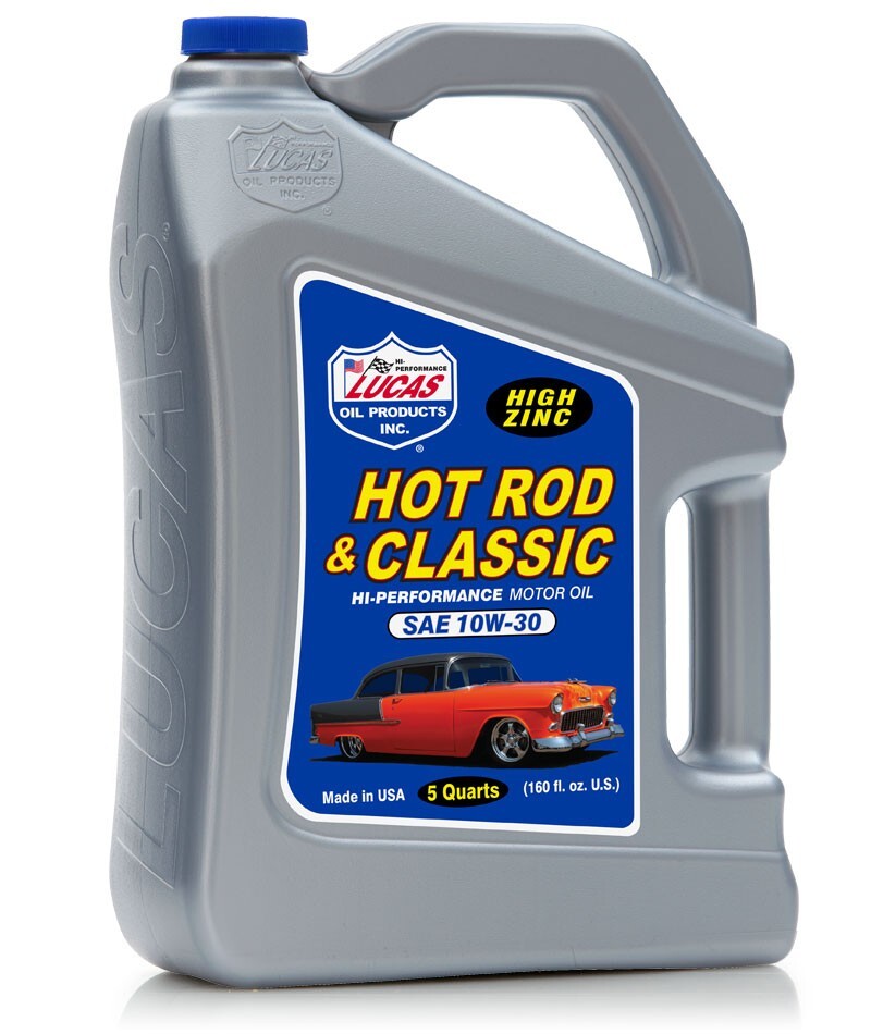 Lucas Oil SAE 10W-30 Hot Rod & Classic Car Motor Oil High Zinc 5 Quarts 10679