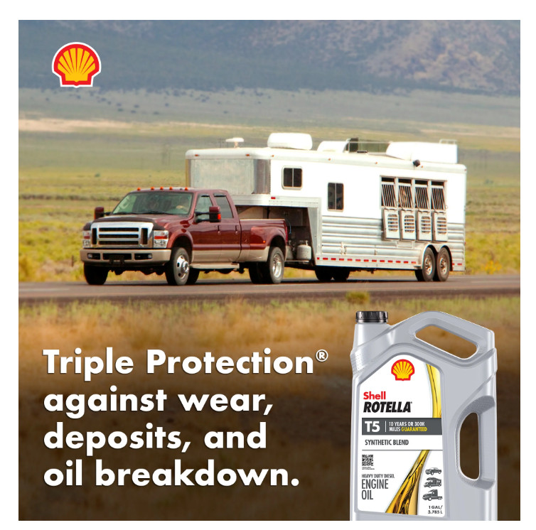 T5 Synthetic Blend 15W-40 Diesel Engine Oil, Heavy Duty Motor Oil 1 Gallon