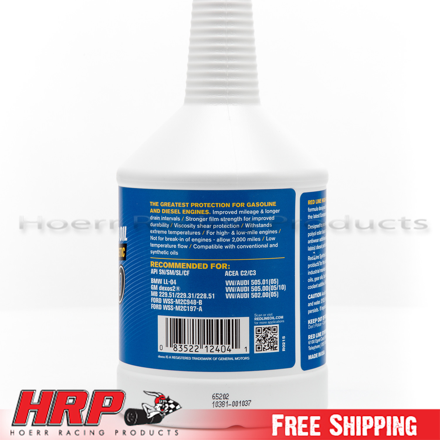 Red Line 12404 5W40 Euro-Series Synthetic Motor Oil – 1 Quart