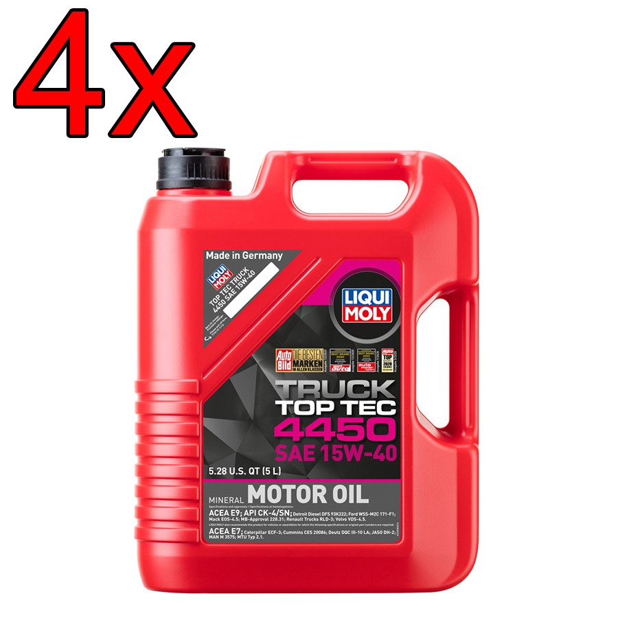 [Case of 4] LIQUI MOLY Top Tec Truck 4450 Diesel SAE 15W-40 Engine Motor Oil 5L