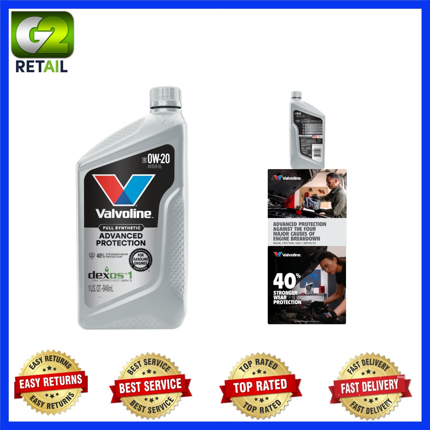 SAE 0W-20 Full Synthetic Motor Oil – 1 Quart for Ultimate Engine Care