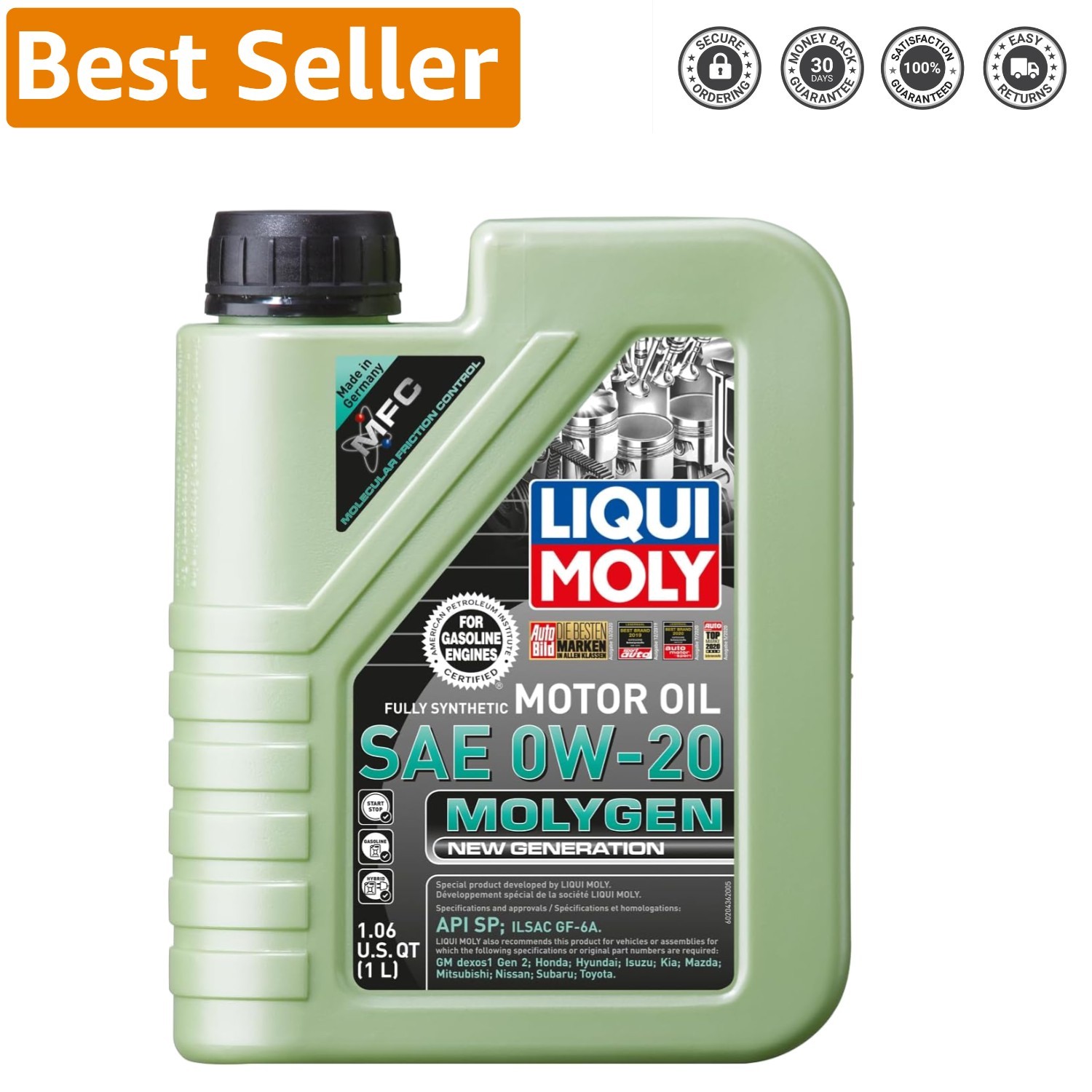 Molygen 0W-20 Fully Synthetic Engine Oil | 1 L – Optimal Performance & Longevity