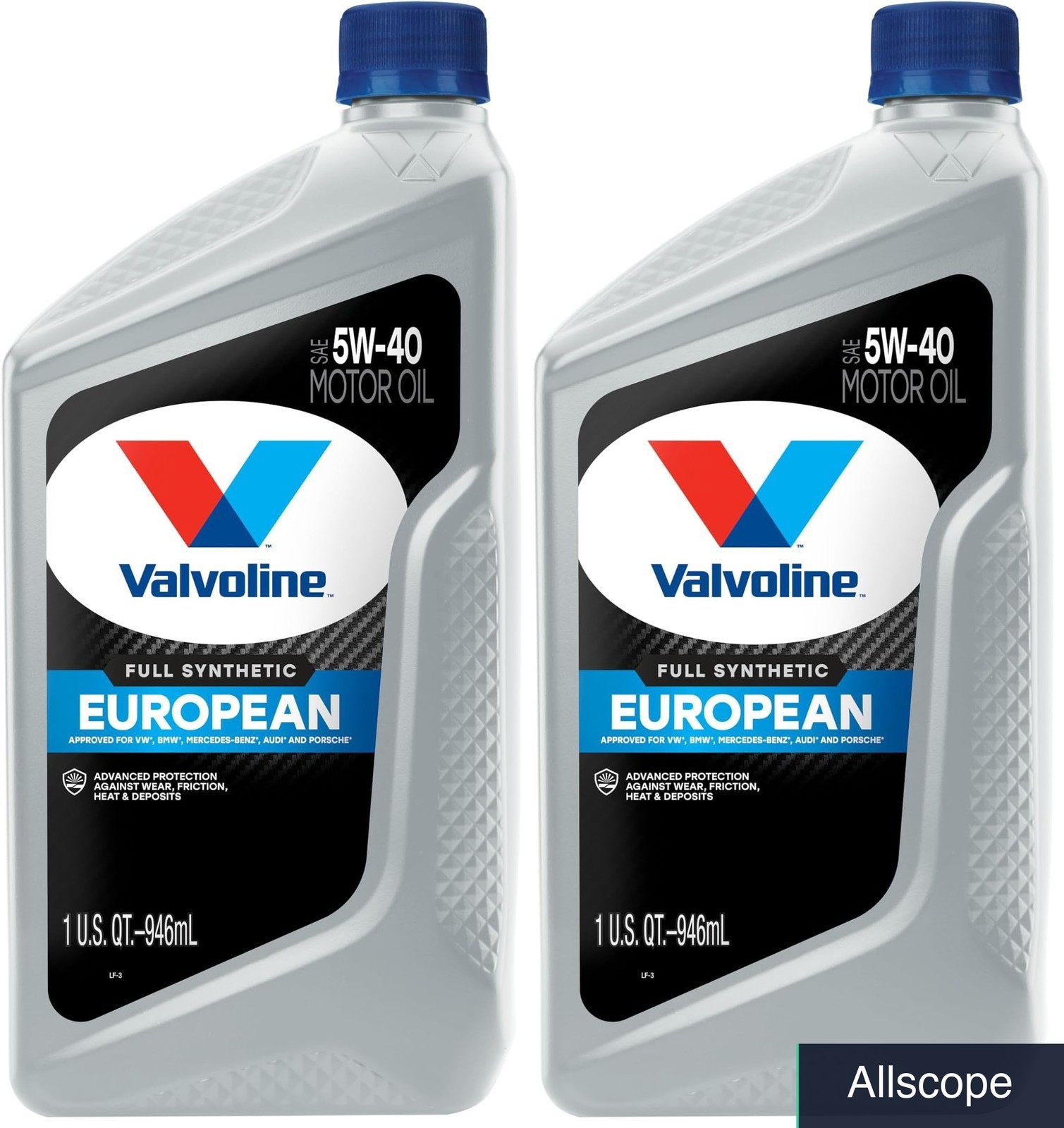Valvoline 5w‑40 Full Synthetic Engine Oil, European Vehicle Formula 1qt 2‑pack