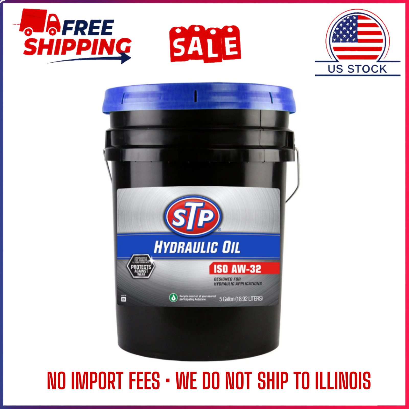 SALE!!! STP ISO AW-32 Hydraulic Oil 5 Gallon Heavy Duty Hydraulic Fluid 20 Quart