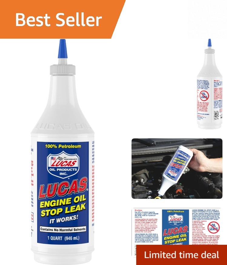 32 Ounce Engine Oil Stop Leak – Non-Solvent Formula to Renew Worn Seals