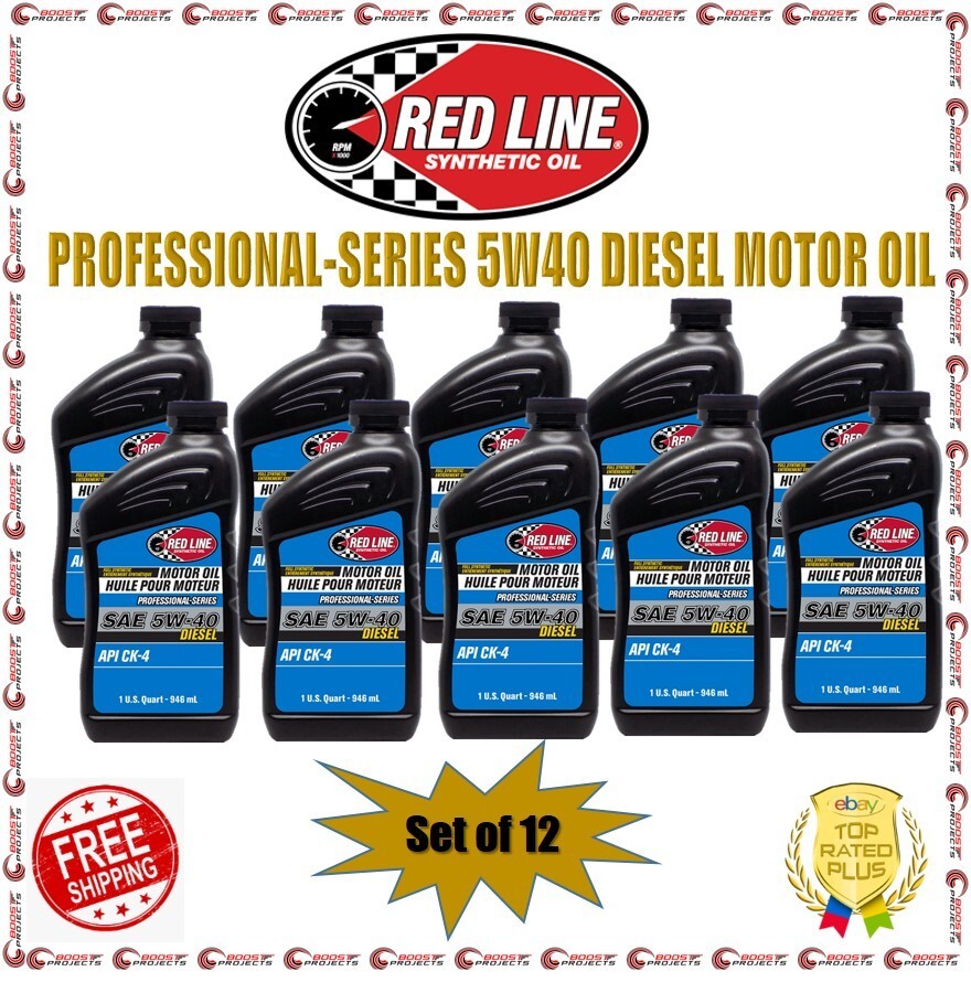 Red Line Full-synthetic Professional 5W40 Diesel Motor Oil Set of 12 Quart
