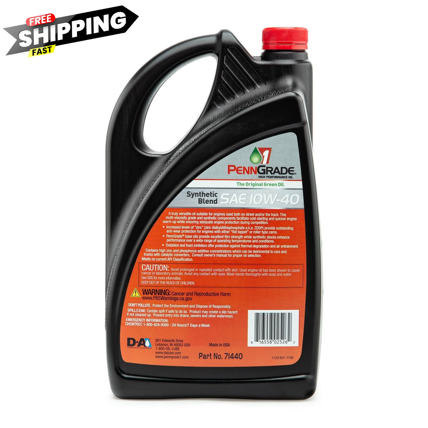 PENN GRADE 1, 71440, Synthetic Blend High Performance Oil SAE 10W-40, 1 Pack