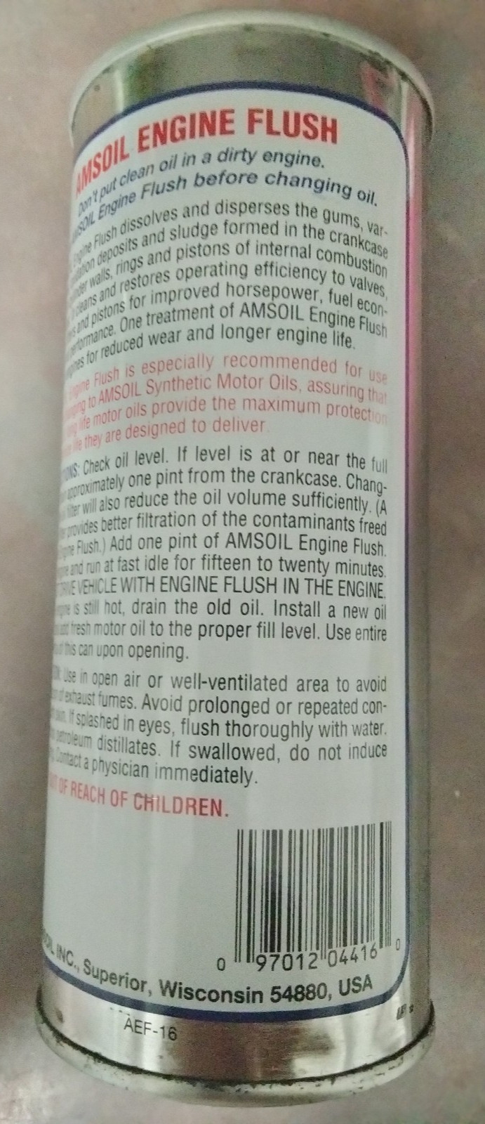OE39) AMSOIL ENGINE FLUSH CLEANS DIRTY ENGINES 16 OZ CAN