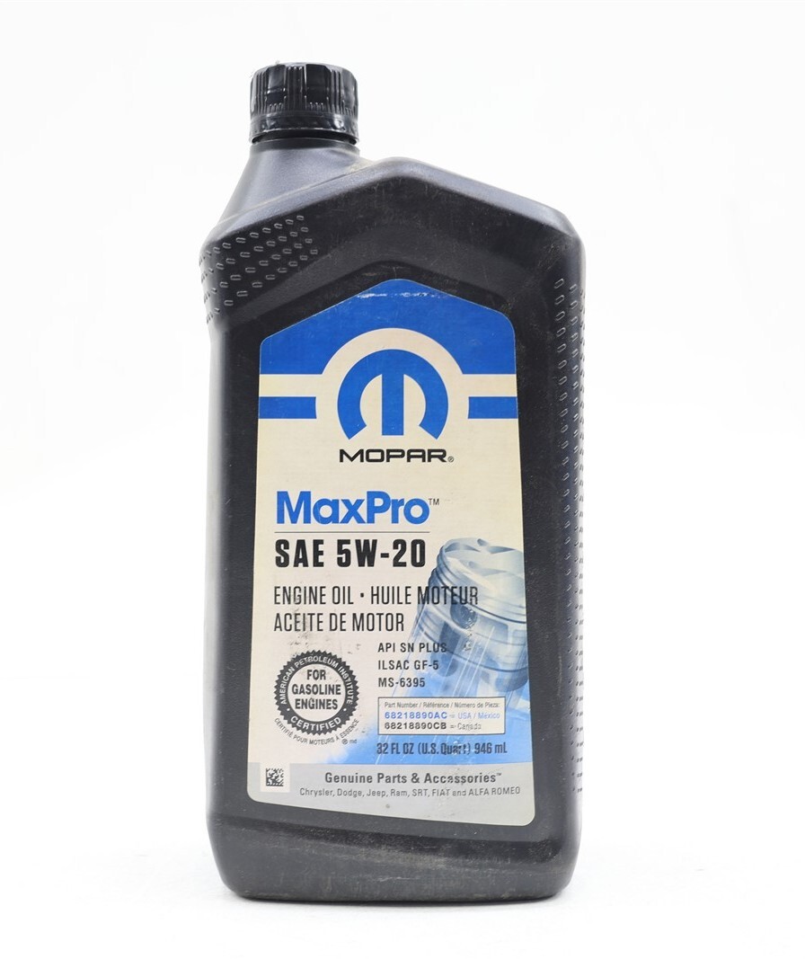 NEW OEM Mopar MaxPro SAE 5W-20 Engine Motor Oil 1 Quart 68218890AC