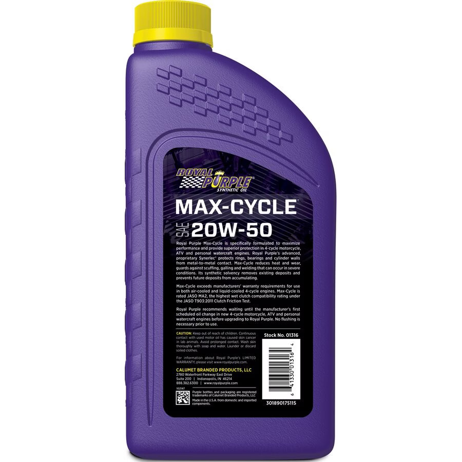 Royal Purple Max Cycle Engine Oil – 1 Quart / 20W50 301890175115