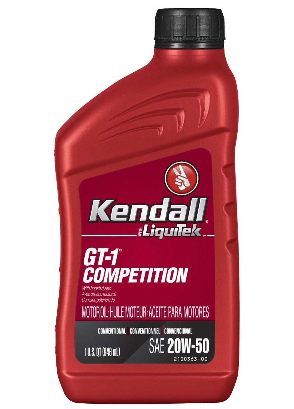 Kendall 20W50 GT-1 Competition High Zinc Racing Motor Oil Conventional 1 Quart