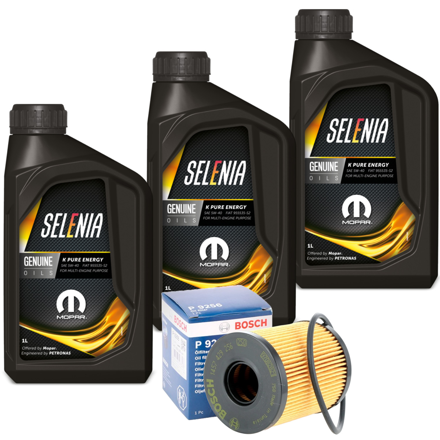 3L Petronas Selenia K Pure Engery Engine Oil 5W40 inc Bosch Oil Filter 9.55535-S2