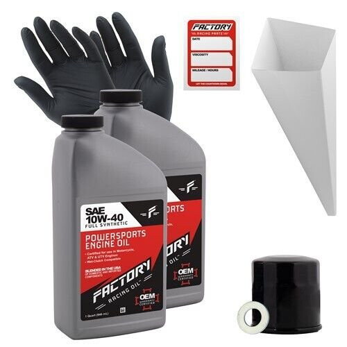 Factory Racing Parts 10W40 2 QT Oil Change Kit For Kawasaki KAF400 Mule 600/610