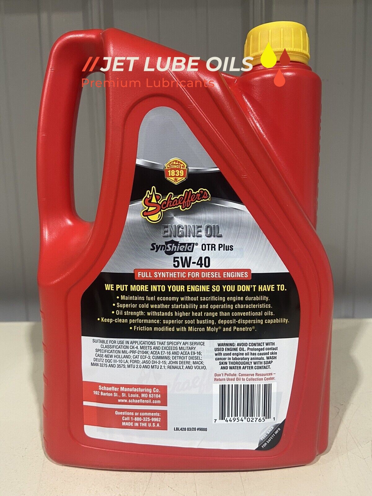 3 Schaeffer’s 9000 5W-40 OTR Plus Diesel Engine Oil 3 Gallons