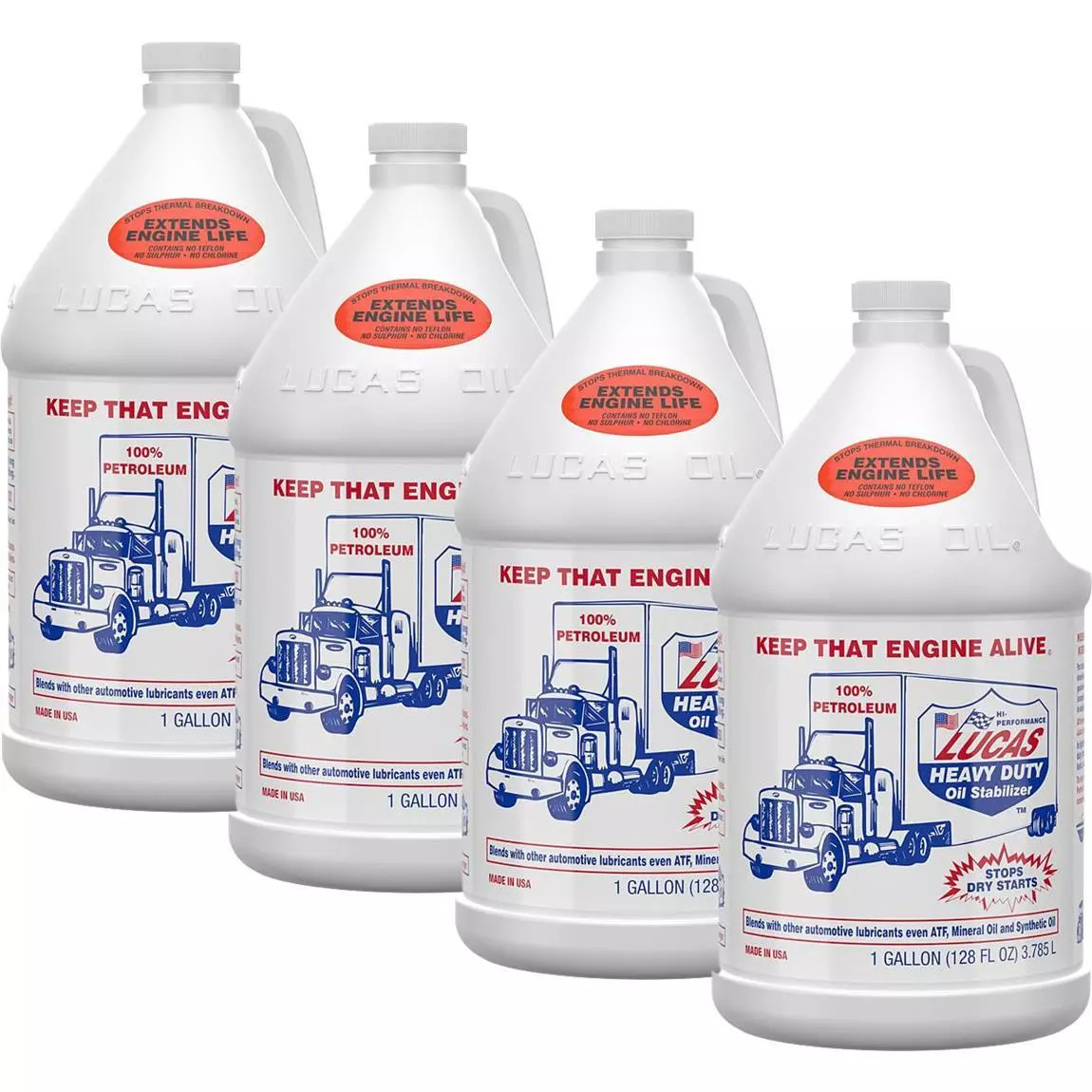 4 Pack Of Lucas Oil 10002 Heavy Duty Oil Stabilizer 1 Gallon