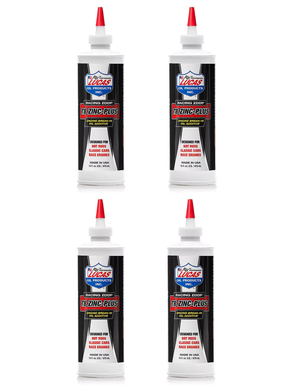 Lucas 10063 TB Zinc-Plus Engine Break-In Oil Additive High-Zinc 16 Oz. (Qty 4)