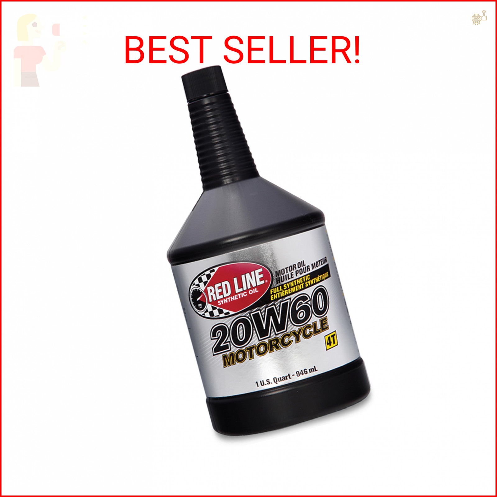 Red Line 12604 20W60 Synthetic Motorcycle Motor Oil – 1 Quart