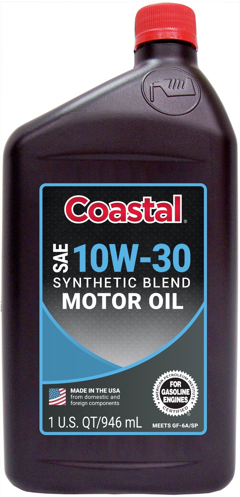 Coastal 10W-30 Synthetic Blend Motor Oil, Case of 12 – 1 Quart Bottles | 01801