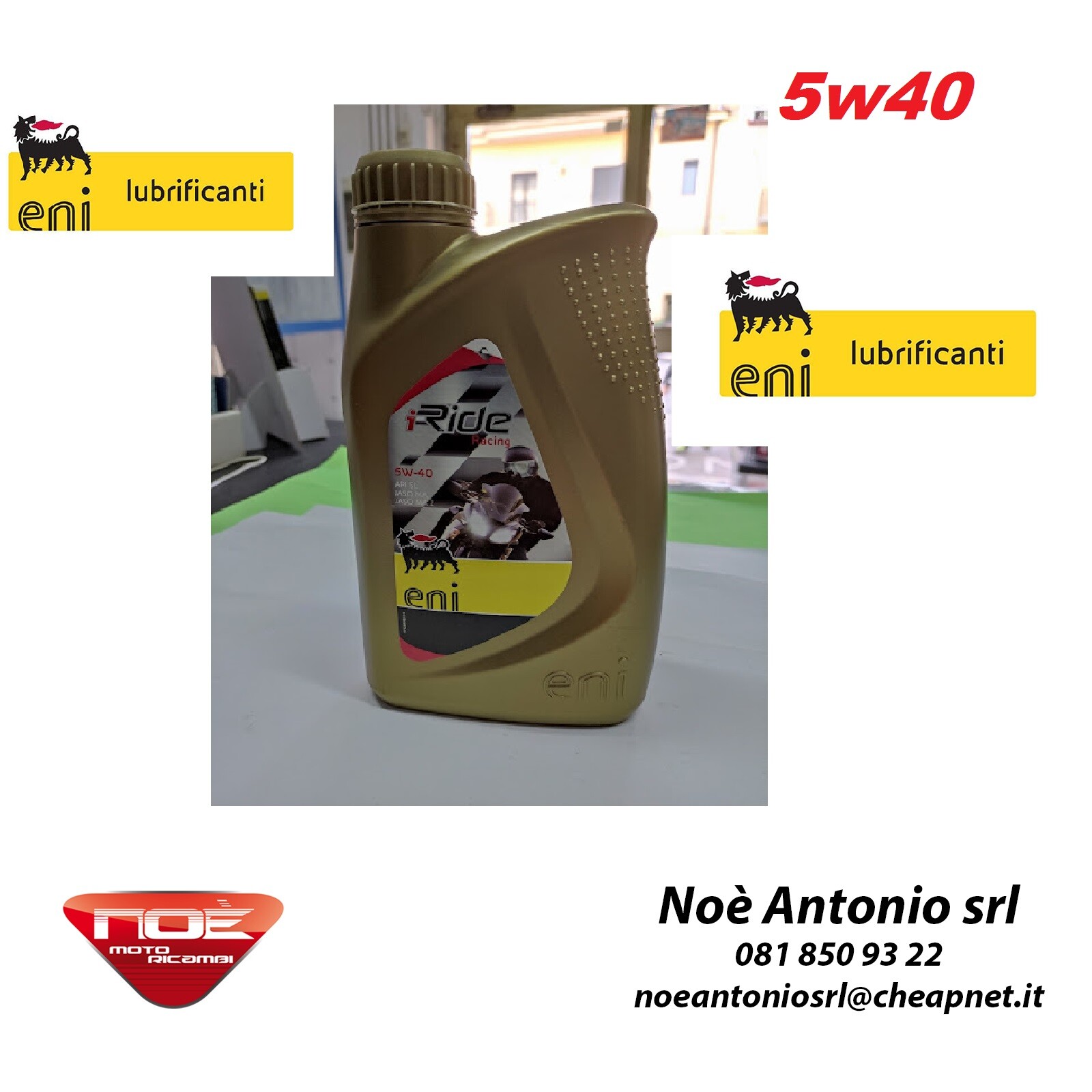 5 LITRE OIL ENI I-RIDE RACING 5W40 TOP SYNTHETIC 4T API SL JASO MA2 MA 15106