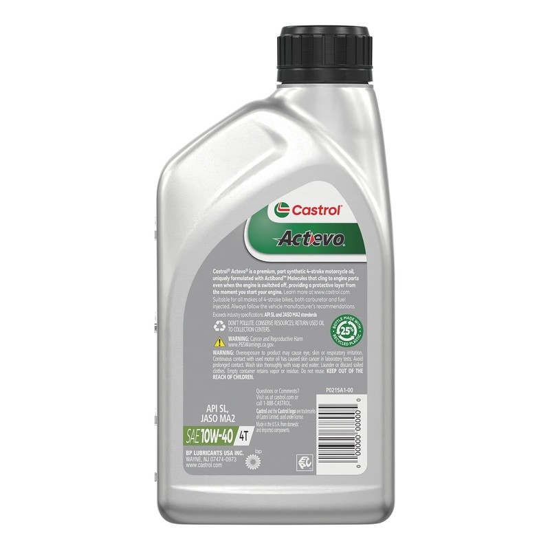 10W-40 Synthetic Blend Motorcycle Oil JASO MA2 Engine Protection 4-Stroke New