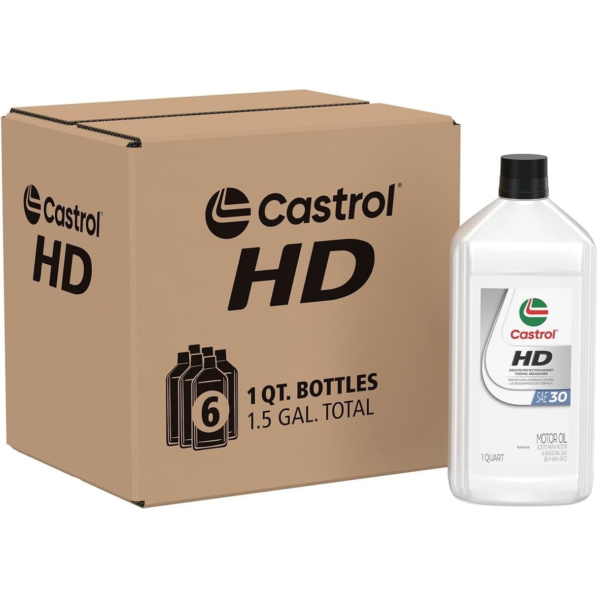 Castrol HD-30 Motor Oil, 1 Quart, Pack of 6