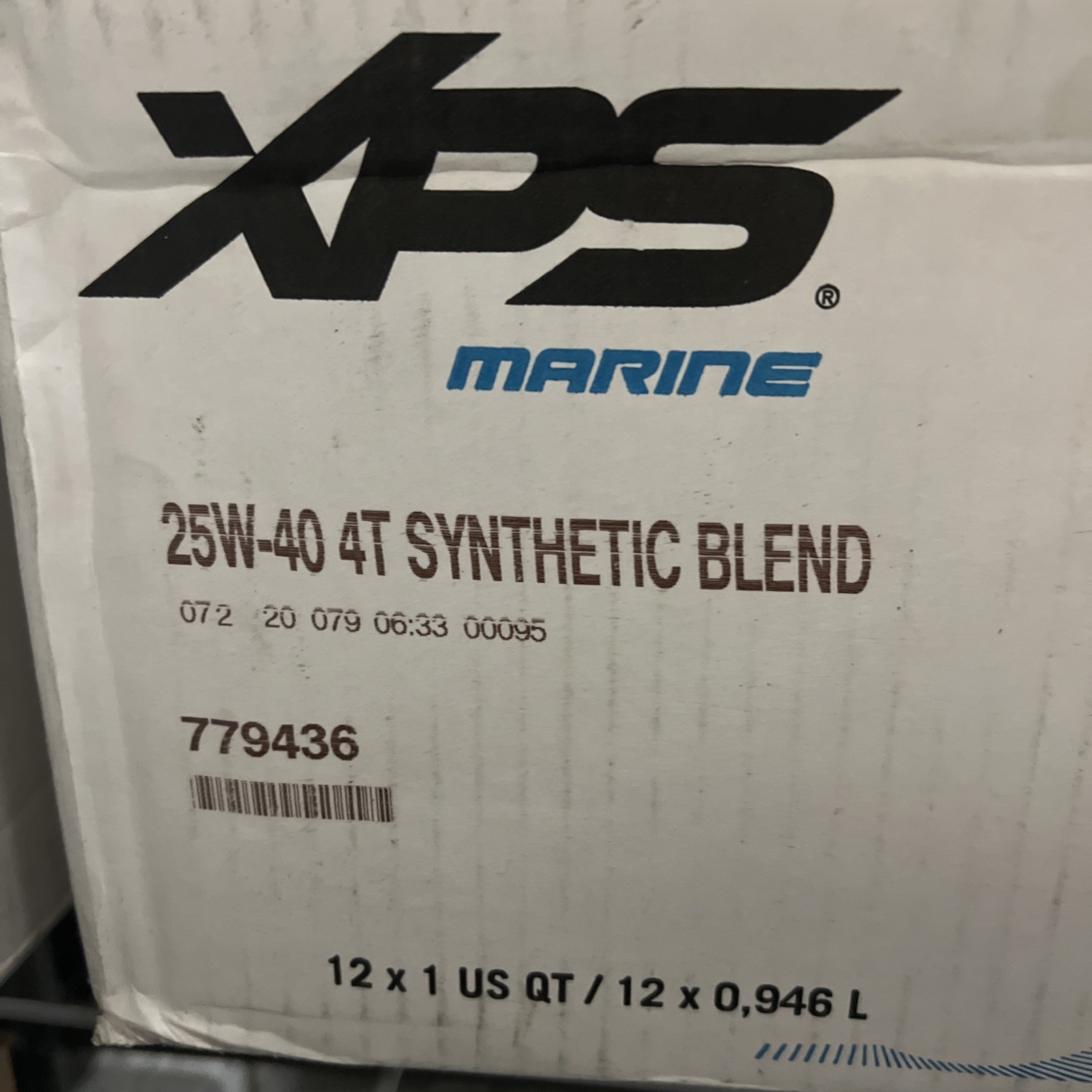 XPS Marine SAE 25W-40 Synthetic Blend, 4T Engine Oil, 12 Qt Case