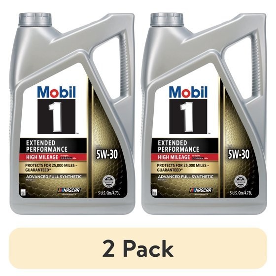 2 Pack, Mobil 1 Extended Performance High Mileage Full Synthetic Motor Oil 5W-30