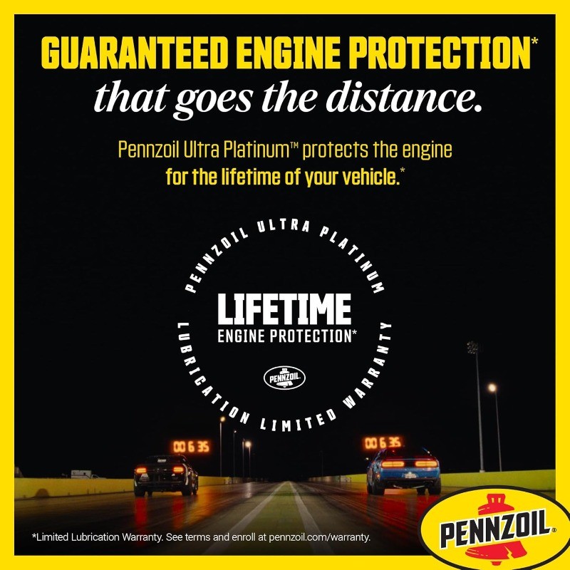 Pennzoil Ultra Platinum Full Synthetic 0W-40 Motor Oil, 1 Quart (6 Pack)