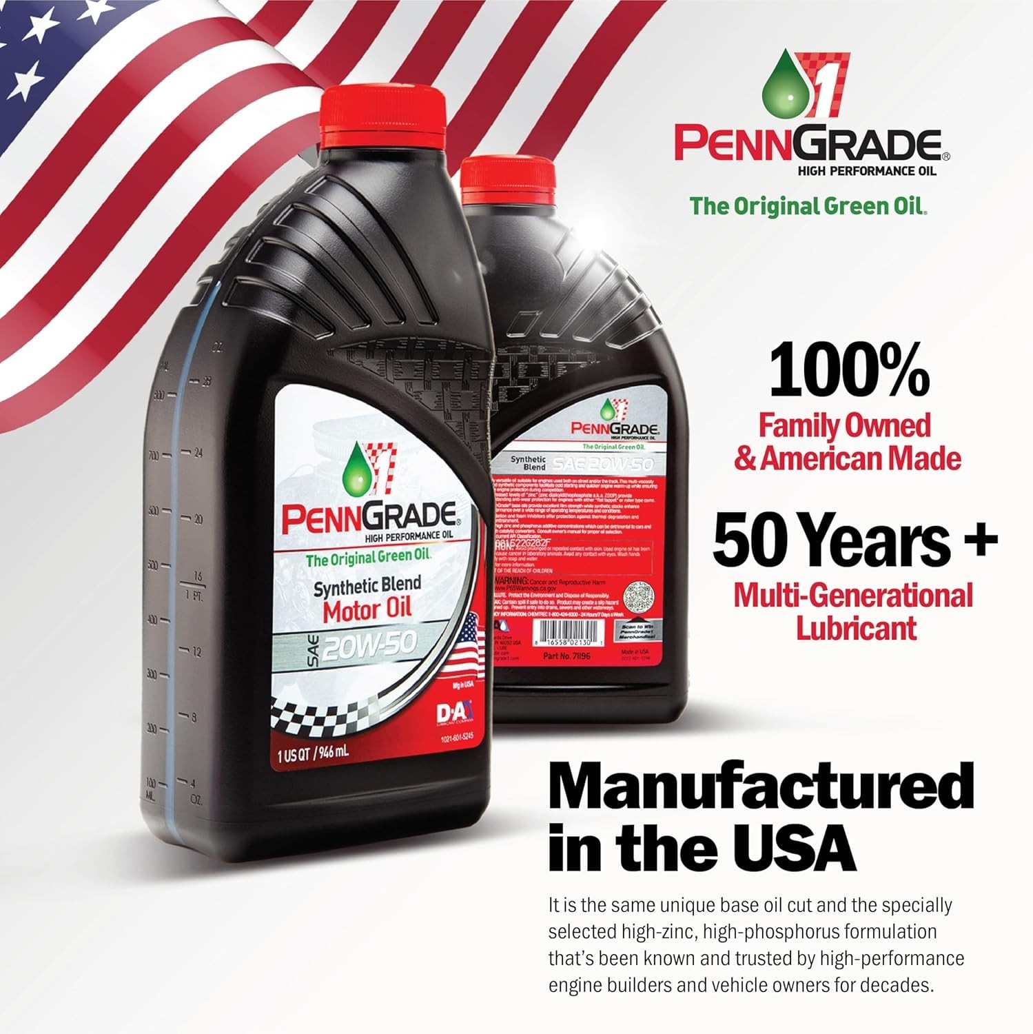 PENN GRADE 71396, Monograde High Performance Oil SAE 30, 1 Quart (6 PACK)