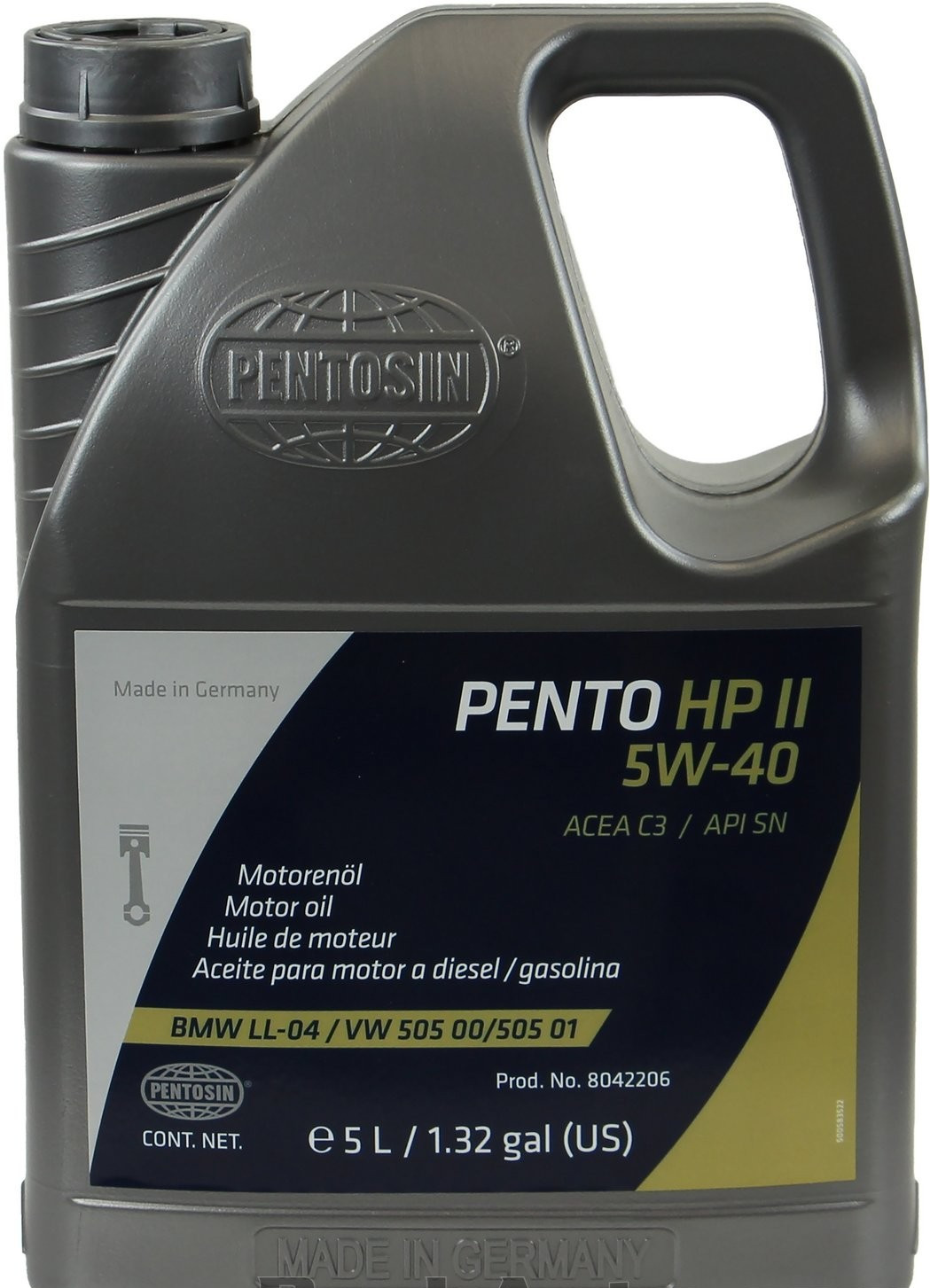 2 PACK-PENTOSIN 8042206 High Performance II; Full Synthetic; SAE 5W-40; 5 Liters