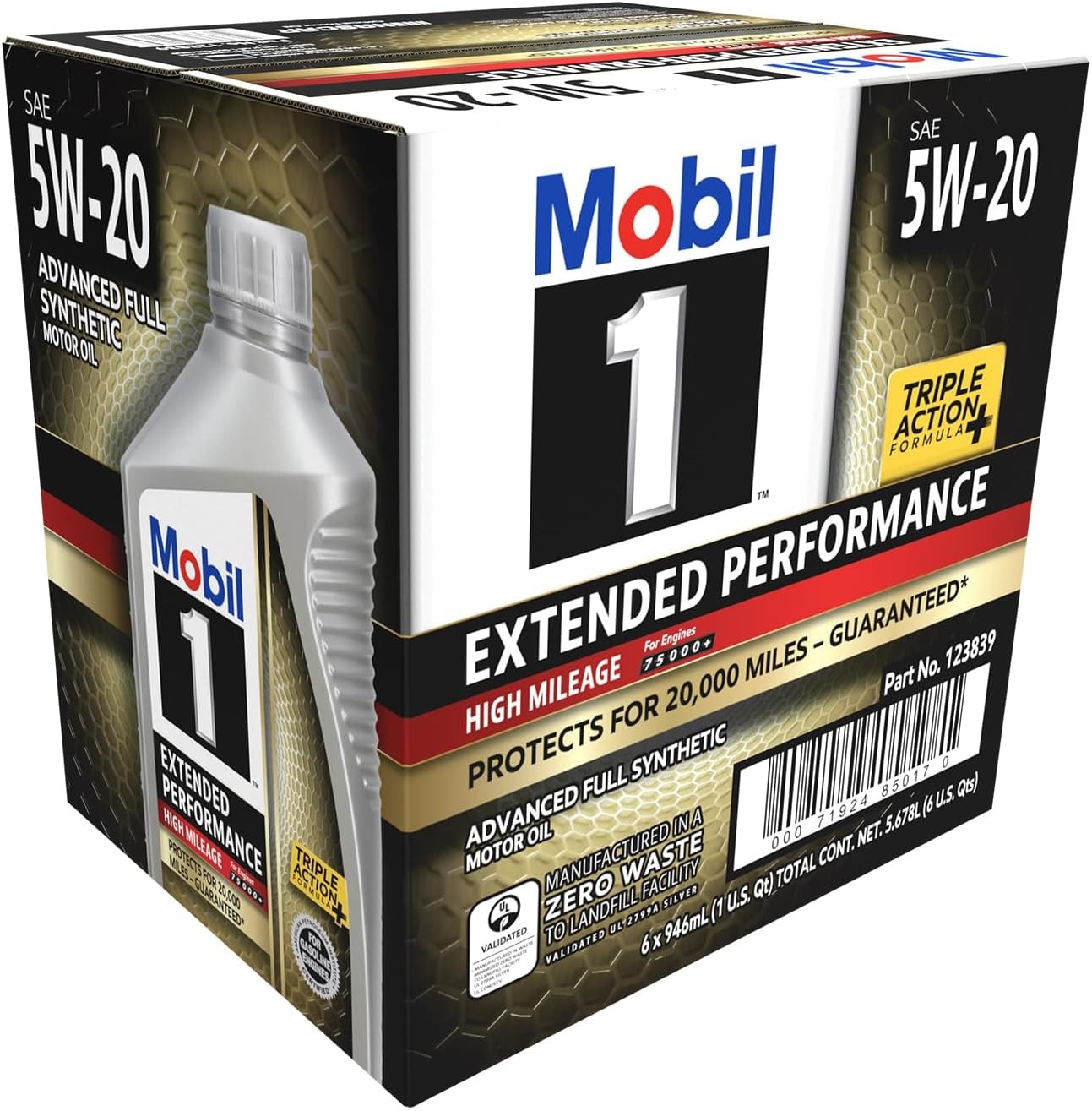 1 Extended Performance High Mileage Full Synthetic Motor Oil 5W-20 1 Quart