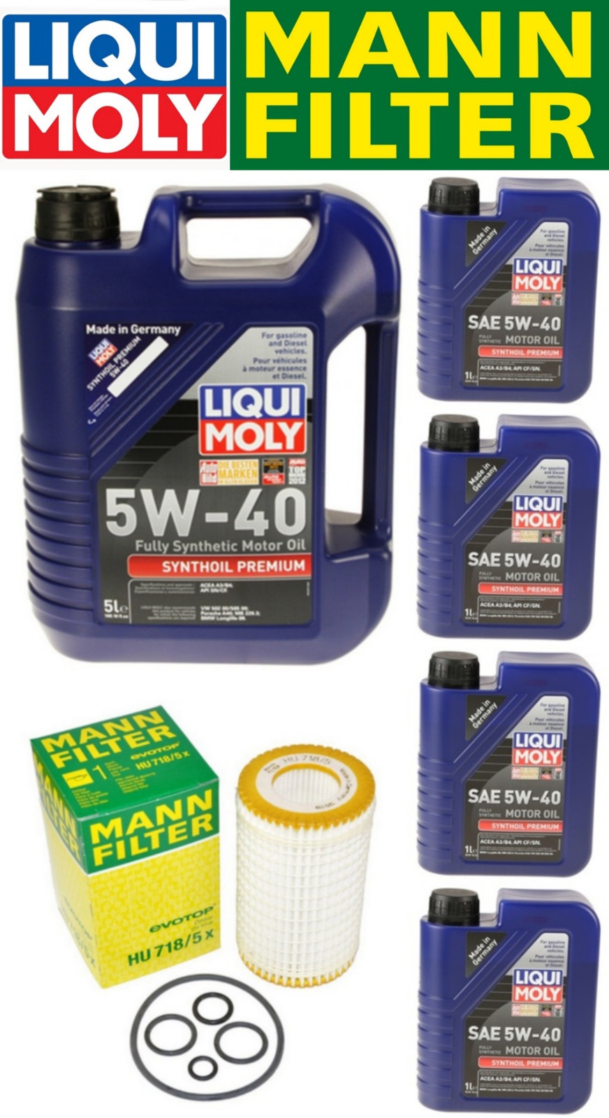 Dodge Sprinter 03-06 Oil Change Kit w/LIQUIMOLY 5W-40 & MANN HU718/5x Filter