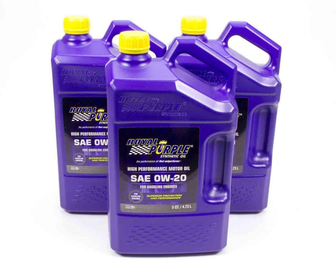 Royal Purple 53020 0W20 Multi-Grade Sae Oil 3X5Qt Bottles