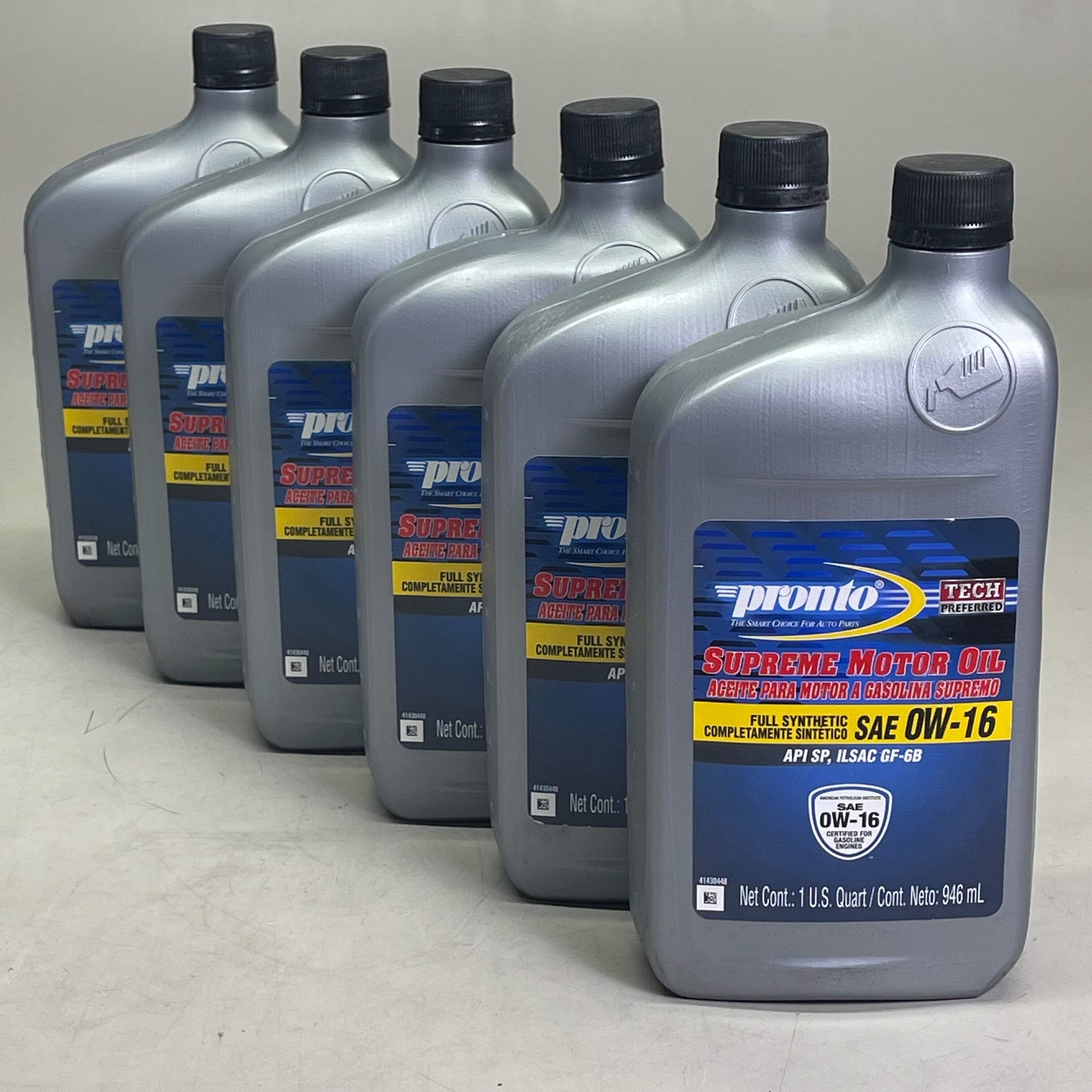 PRONTO (6-PACK) Full Synthetic Supreme Motor Oil SAE 0W-16 1 qt 516PR