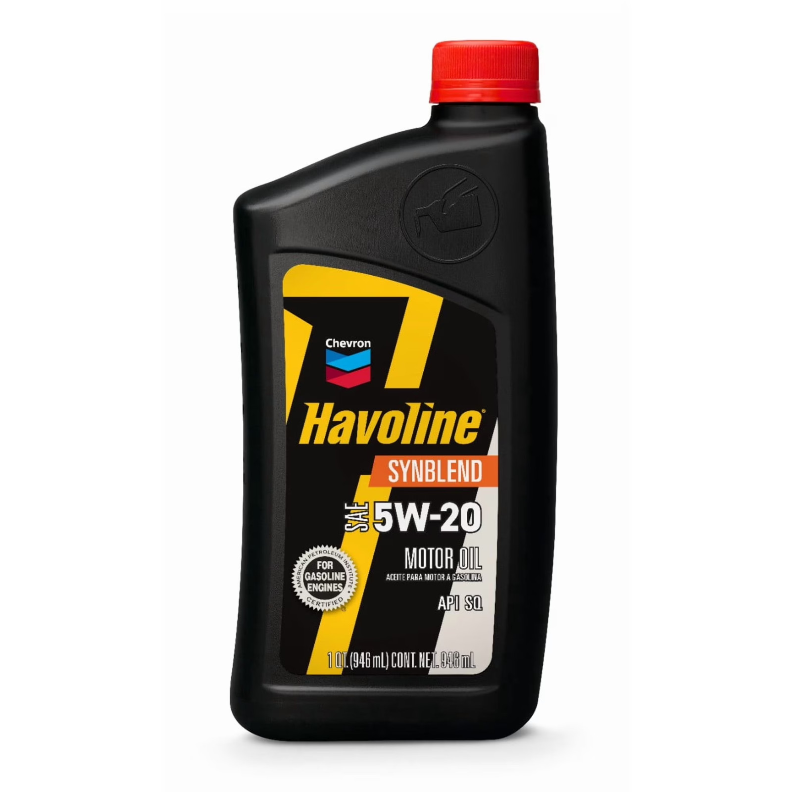 (6 pack) Chevron Havoline Synthetic Blend Motor Oil 5W-20, 1 Quart Bottle
