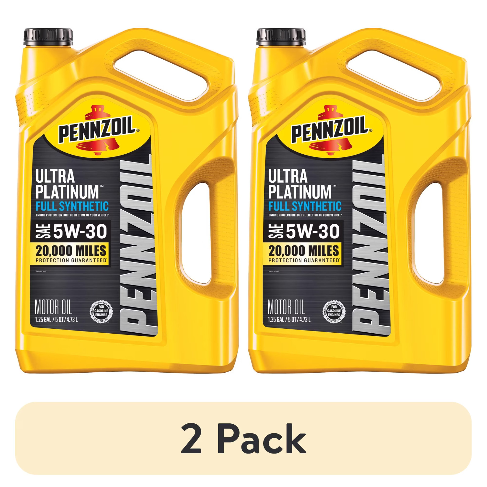 2 Pack Pennzoil Ultra Platinum Full Synthetic Motor Oil 5W-30 5 QT