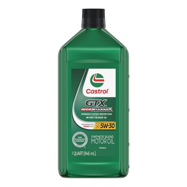 CASTROL GTX High Mileage 5W-30 Synthetic Blend Motor Oil, 1 Quart